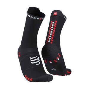 COMPRESSPORT Klasszikus kerékpáros zokni - PRO RACING V4.0 RUN HIGH - fekete/piros kép