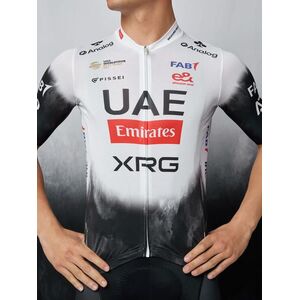 PISSEI Rövid ujjú kerékpáros mez - UAE TEAM EMIRATES 2025 REPLICA - fehér/fekete kép