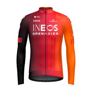 GOBIK Hosszú ujjú kerékpáros mez - HYDER INEOS GRENADIERS 2025 - narancssárga/piros kép