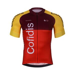 BONAVELO Rövid ujjú kerékpáros mez - COFIDIS 2026 - piros/sárga kép