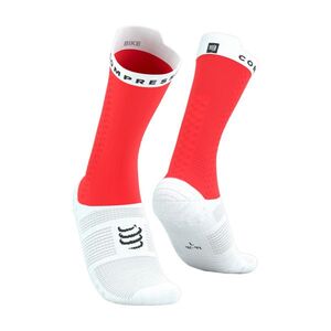 COMPRESSPORT Klasszikus kerékpáros zokni - PRO RACING SOCKS V4.0 BIKE - piros/fehér kép