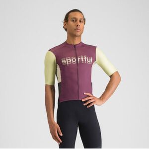 SPORTFUL Rövid ujjú kerékpáros mez - SUPERGIARA LOGO - bordó/elefántcsont kép