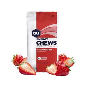 GU Kerékpáros táplálékkiegészítő - ENERGY CHEWS 60 g STRAWBERRY kép