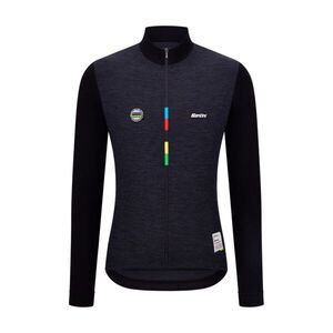 SANTINI Hosszú ujjú kerékpáros mez nyári - UCI WORLD CHAMPION - fekete kép