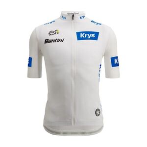 SANTINI Rövid ujjú kerékpáros mez - TOUR DE FRANCE - WHITE JERSEY - fehér kép