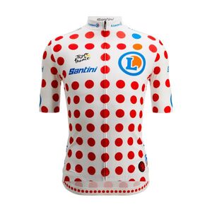 SANTINI Rövid ujjú kerékpáros mez - TOUR DE FRANCE - POLKA DOT JERSEY - színes kép