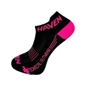 HAVEN Kerékpáros bokazokni - SNAKE SILVER NEO 2PAK - fekete/rózsaszín kép