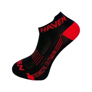 HAVEN Kerékpáros bokazokni - SNAKE SILVER NEO 2PAK - fekete/piros kép