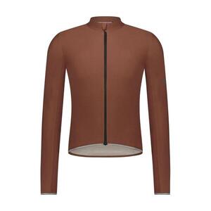SHIMANO Hosszú ujjú kerékpáros mez nyári - EVOLVE MERINO LONG - barna kép
