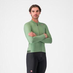 CASTELLI Hosszú ujjú kerékpáros mez - ESPRESSO THERMAL - világoszöld kép