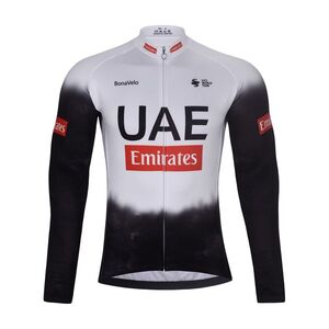 BONAVELO Hosszú ujjú kerékpáros mez - UAE 2025 WINTER - fehér/fekete kép