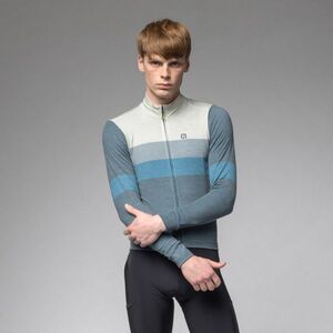 ALÉ Hosszú ujjú kerékpáros mez - WOOL LINE - kék/szürke kép