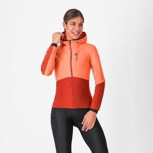 CASTELLI Kerékpáros dzseki béléssel - UNLIMITED W - narancssárga/piros kép