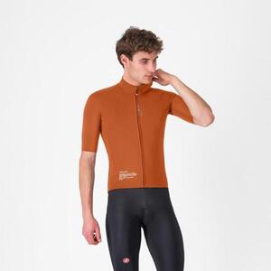 CASTELLI Kerékpáros szélálló dzseki - DO.DI.CI. SHORT SLEEVE - barna kép
