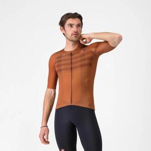 CASTELLI Rövid ujjú kerékpáros mez - AERO RACE 8S - barna kép