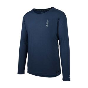 IXS Hosszú ujjú kerékpáros mez nyári - FLOW MERINO LS - kék kép