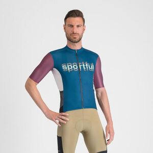 SPORTFUL Rövid ujjú kerékpáros mez - SUPERGIARA LOGO - kék/bordó kép