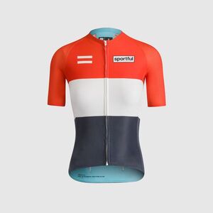 SPORTFUL Rövid ujjú kerékpáros mez - SUPERNOVA HERITAGE W - kék/fehér/piros kép