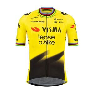 RAPIDGEAR Rövid ujjú kerékpáros mez - REPLICA VISMA 2026 WORLD CHAMPION - sárga/fekete kép