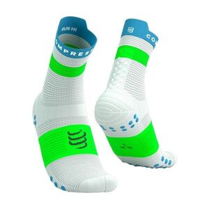 COMPRESSPORT Klasszikus kerékpáros zokni - PRO RACING SOCKS V4.0 RUN - fehér/zöld kép