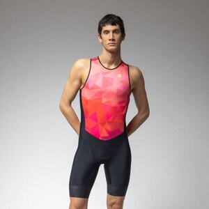 ALÉ Kerékpáros overall - TRIATHLON TRIPLE - rózsaszín/fekete kép