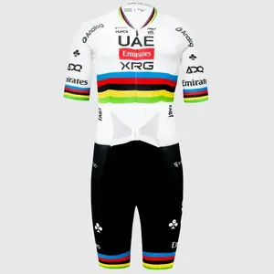 PISSEI Kerékpáros overall - TADEJ POGACAR WORLD CHAMP REPLICA 2026 - fehér/fekete kép