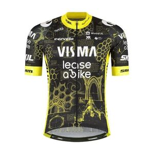 RAPIDGEAR Rövid ujjú kerékpáros mez - REPLICA VISMA TDF26 - fekete/sárga kép