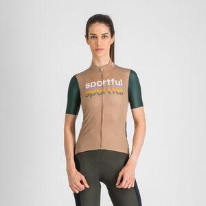 SPORTFUL Rövid ujjú kerékpáros mez - SUPERGIARA LOGO 2 - barna/zöld kép