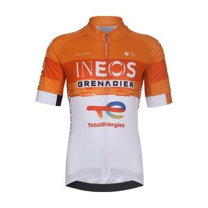 BONAVELO Rövid ujjú kerékpáros mez - INEOS GRENADIERS KID 2026 - fehér/narancssárga kép