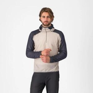 CASTELLI Kerékpáros dzseki béléssel - ALPHA FLEECE - elefántcsont/szürke kép