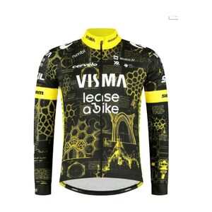 RAPIDGEAR Hosszú ujjú kerékpáros mez nyári - REPLICA VISMA TDF26 - fekete/sárga kép