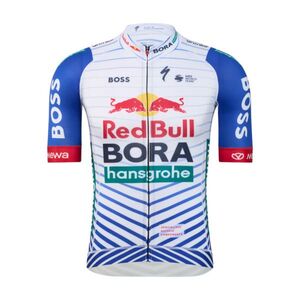RED BULL Rövid ujjú kerékpáros mez - SPECIALIZED TRAINING BORA - fehér/kék/piros kép