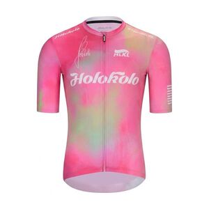 HOLOKOLO Rövid ujjú kerékpáros mez - TEAM SPIRIT - rózsaszín/színes kép