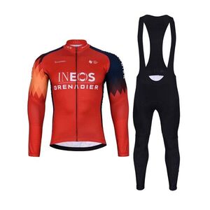 BONAVELO Kerékpáros téli szett - INEOS 2024 WINTER - kék/fekete/piros kép