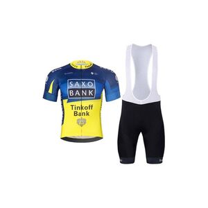 BONAVELO Rövid kerékpáros mez rövidnadrággal - SAXO BANK TINKOFF - sárga/kék/fekete kép