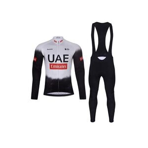BONAVELO Hosszú kerékpáros mez és nadrág - UAE 2025 WINTER - fehér/fekete kép