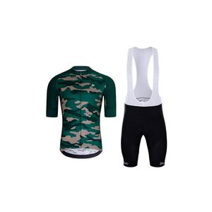 HOLOKOLO Rövid kerékpáros mez rövidnadrággal - CAMOTRAIL - fekete/zöld kép