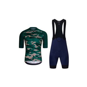 HOLOKOLO Rövid kerékpáros mez rövidnadrággal - CAMOTRAIL - kék/fekete/zöld kép