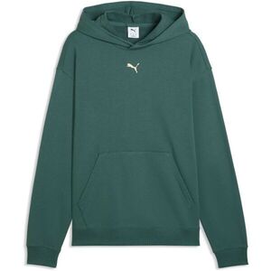 Puma CREW FRENCH TERRY HOODIE M Férfi sportos pulóver, sötétzöld, méret kép