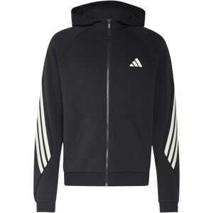 adidas STADIUM 3 STRIPES FZ HOODED Férfi pulóver, fekete, méret kép