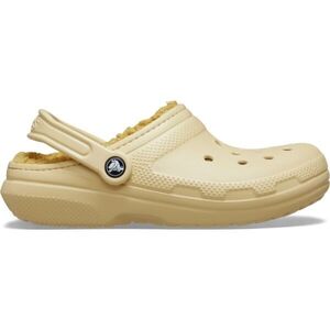 Crocs CLASSIC FUZZ LINED CLOG Női belebújós cipő, bézs, méret 37/38 kép