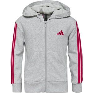 adidas J 3 STRIPES FL FZ HD Gyerek pulóver, szürke, méret kép