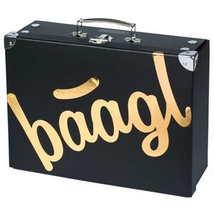 BAAGL GOLD Összehajtható laminált karton kisbőrönd, fekete, méret kép