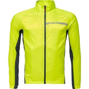 Castelli SQUADRA STRETCH Férfi kerékpáros széldzseki, fényvisszaverő neon, méret XXXL kép