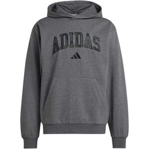 adidas M CAMO PRINT HOODED Férfi kapucnis pulóver, sötétszürke, méret kép