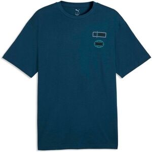 Puma GRAPHICS RELAXED STACKED TEE Férfi póló, sötétkék, méret kép