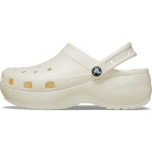 Crocs CLASSIC PLATFORM GLITTER CLOG W Női papucs, bézs, méret 41/42 kép
