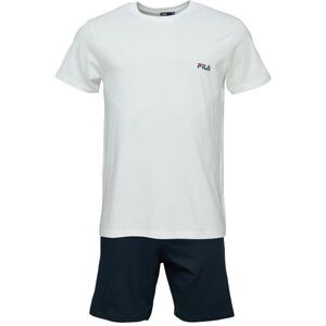 Fila SET SHORT SLEEVES T-SHIRT AND SHORT PANTS IN JERSEY Férfi pizsama, fehér, méret kép