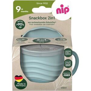NIP GREEN LINE SNACKBOX 2in1 9M+ Uzsonnás doboz és pohárka, világoskék, méret kép