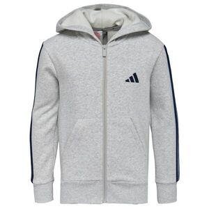 adidas J 3 STRIPES FL FZ HD Gyerek pulóver, szürke, méret kép